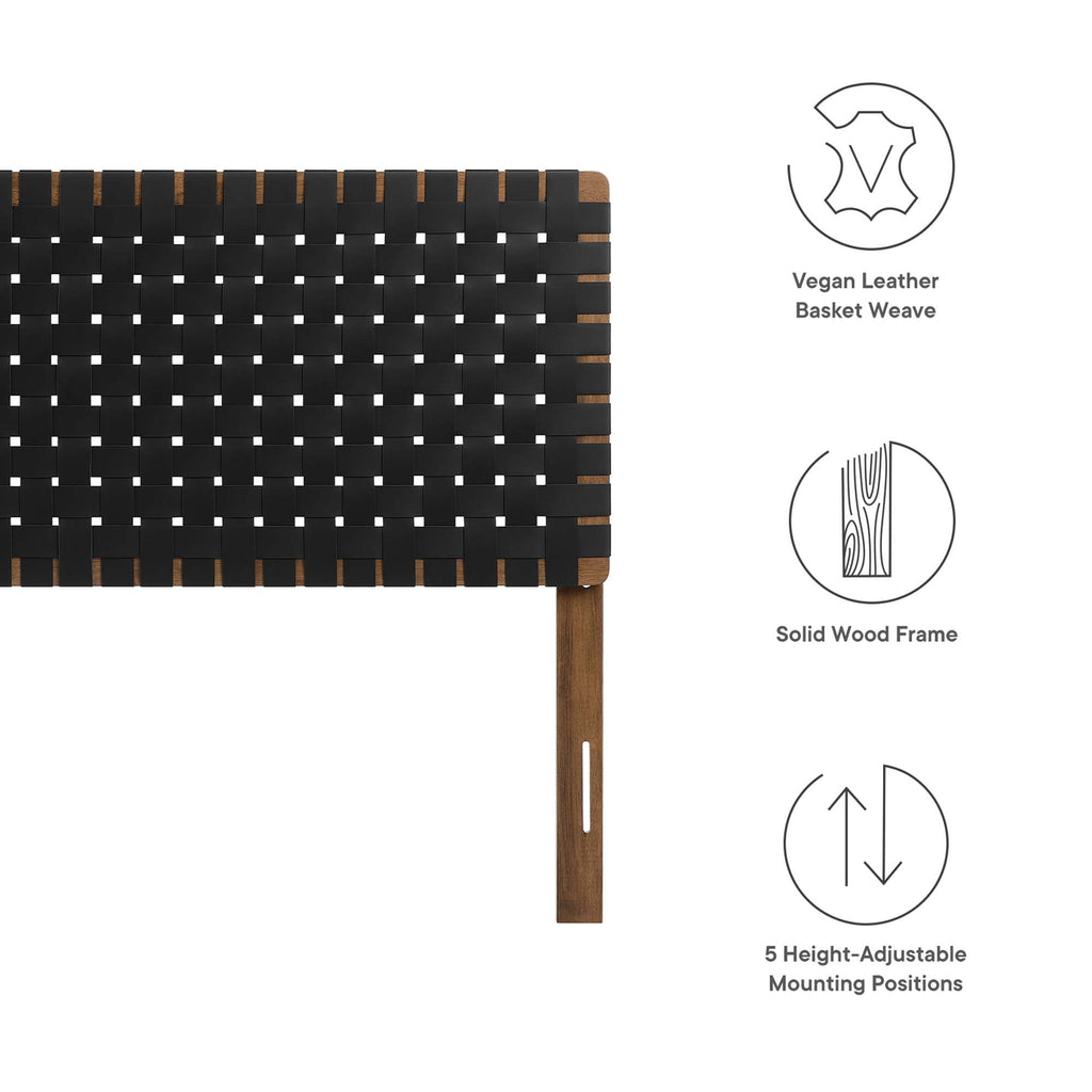 Sparta Weave Vegan Leather Full Headboard - Walnut Black (MOD-7123-WAL-BLK)