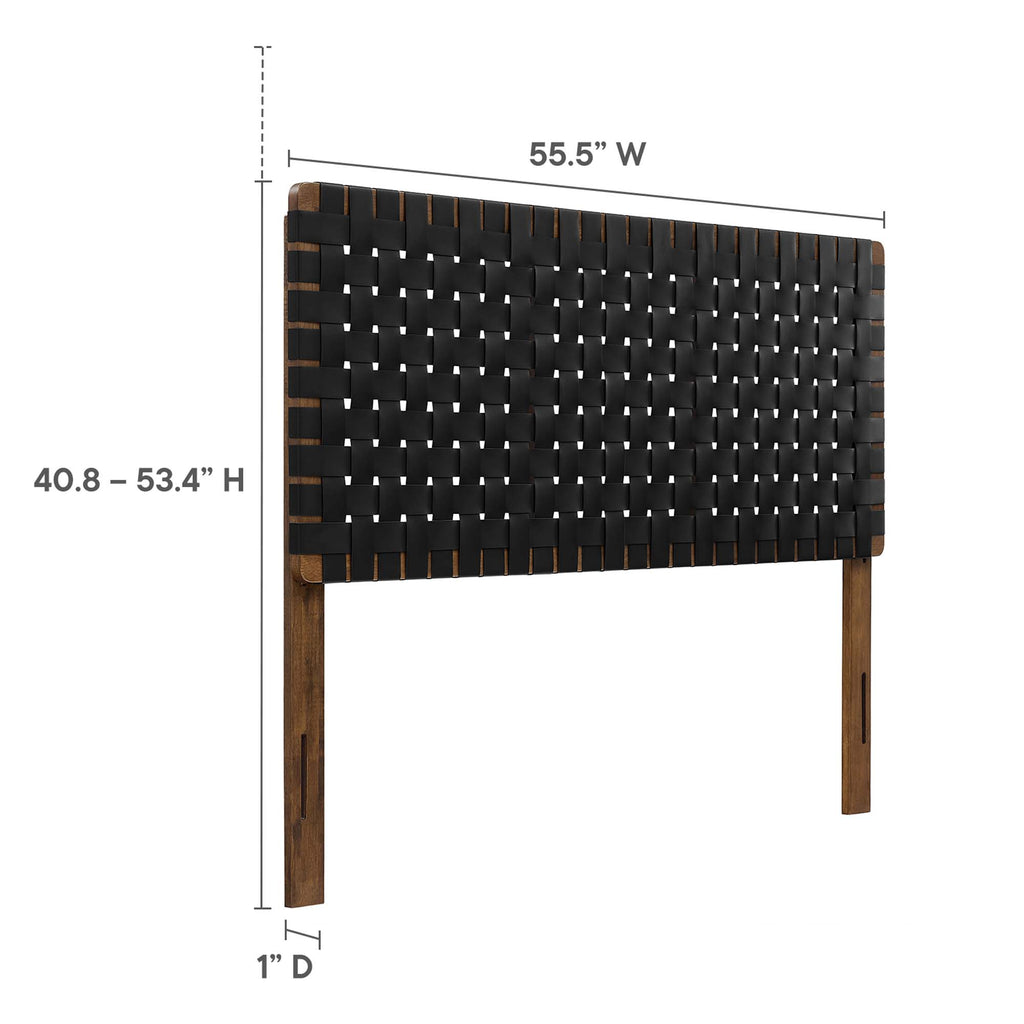Sparta Weave Vegan Leather Full Headboard - Walnut Black (MOD-7123-WAL-BLK)