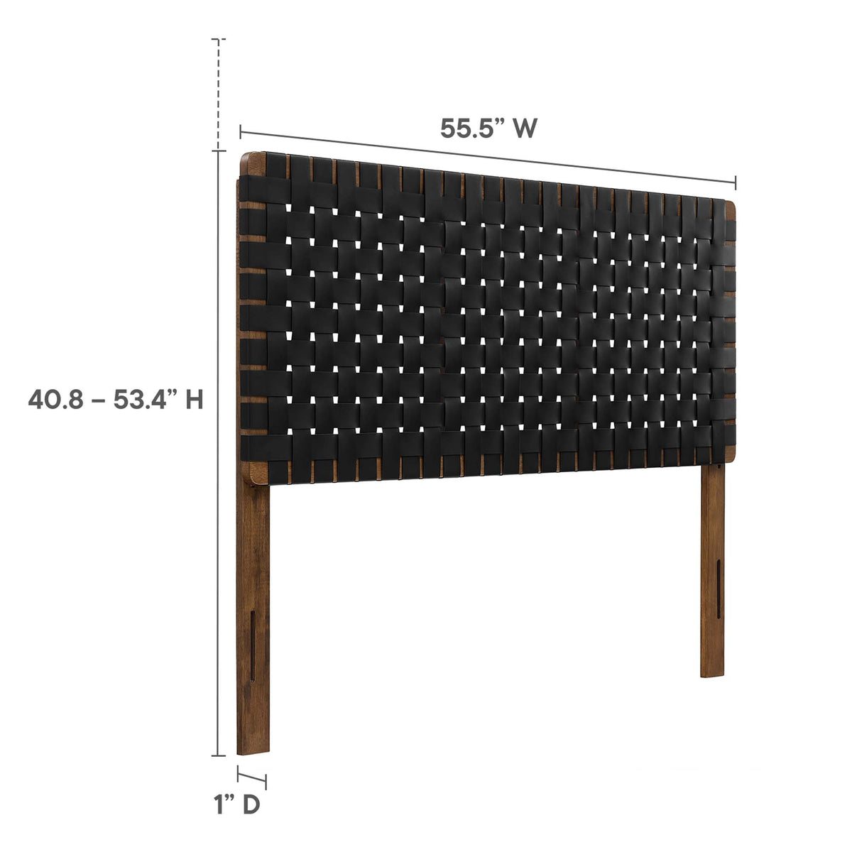 Sparta Weave Vegan Leather Full Headboard - Walnut Black (MOD-7123-WAL-BLK)