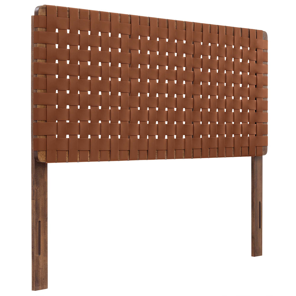 Sparta Weave Vegan Leather Full Headboard - Walnut Brown (MOD-7123-WAL-BRN)