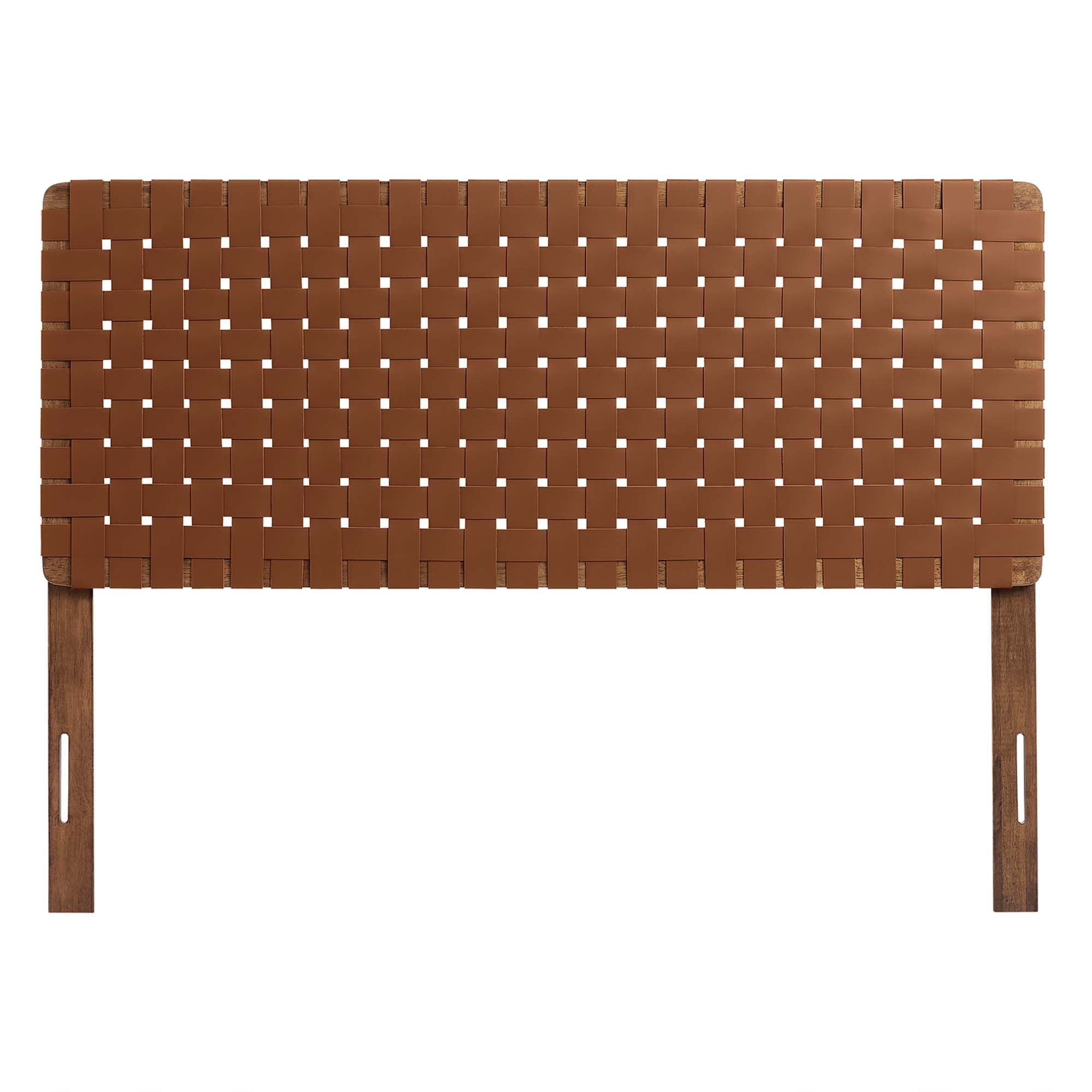 Sparta Weave Vegan Leather Full Headboard - Walnut Brown (MOD-7123-WAL-BRN)
