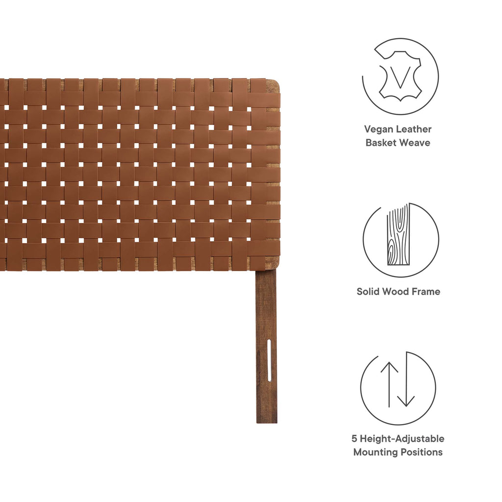 Sparta Weave Vegan Leather Full Headboard - Walnut Brown (MOD-7123-WAL-BRN)