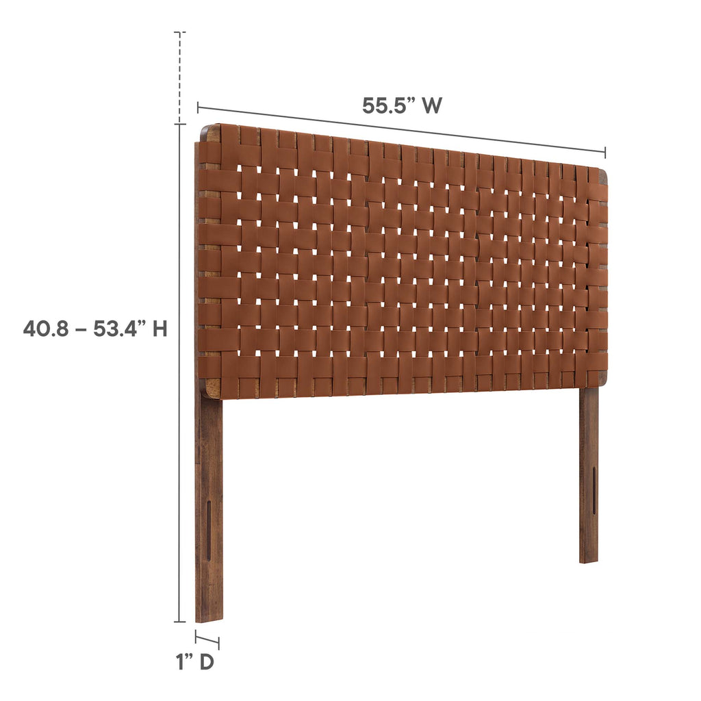 Sparta Weave Vegan Leather Full Headboard - Walnut Brown (MOD-7123-WAL-BRN)