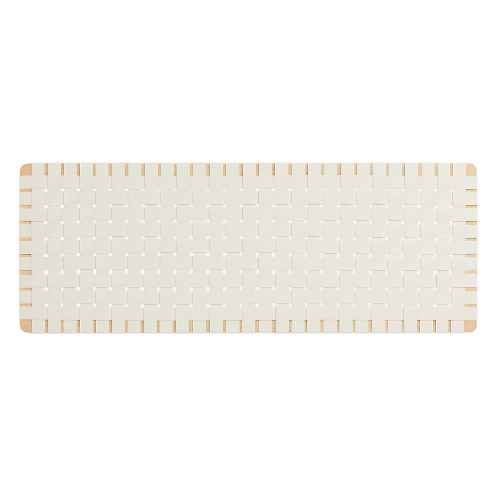 Sparta Weave Wall-Mount Vegan Leather Queen Headboard - Natural Beige