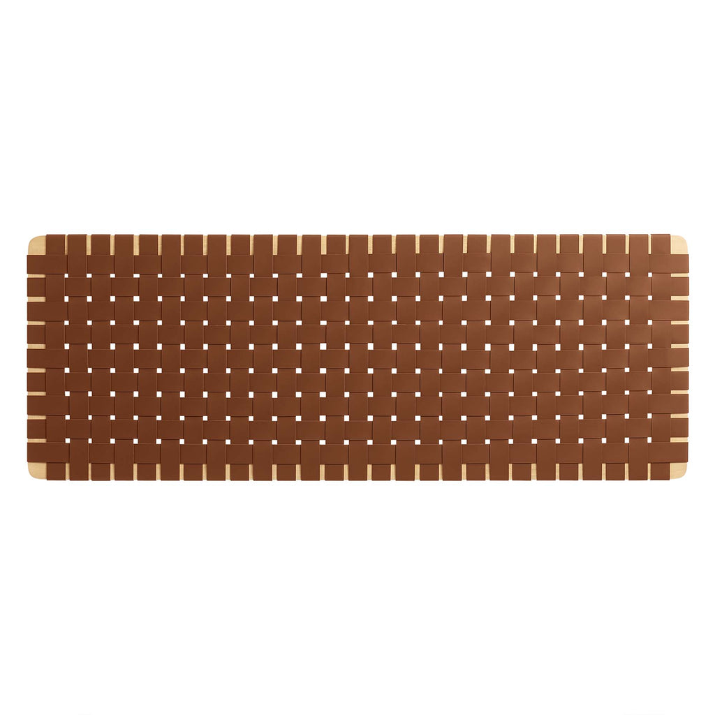 Sparta Weave Wall-Mount Vegan Leather Queen Headboard - Natural Brown