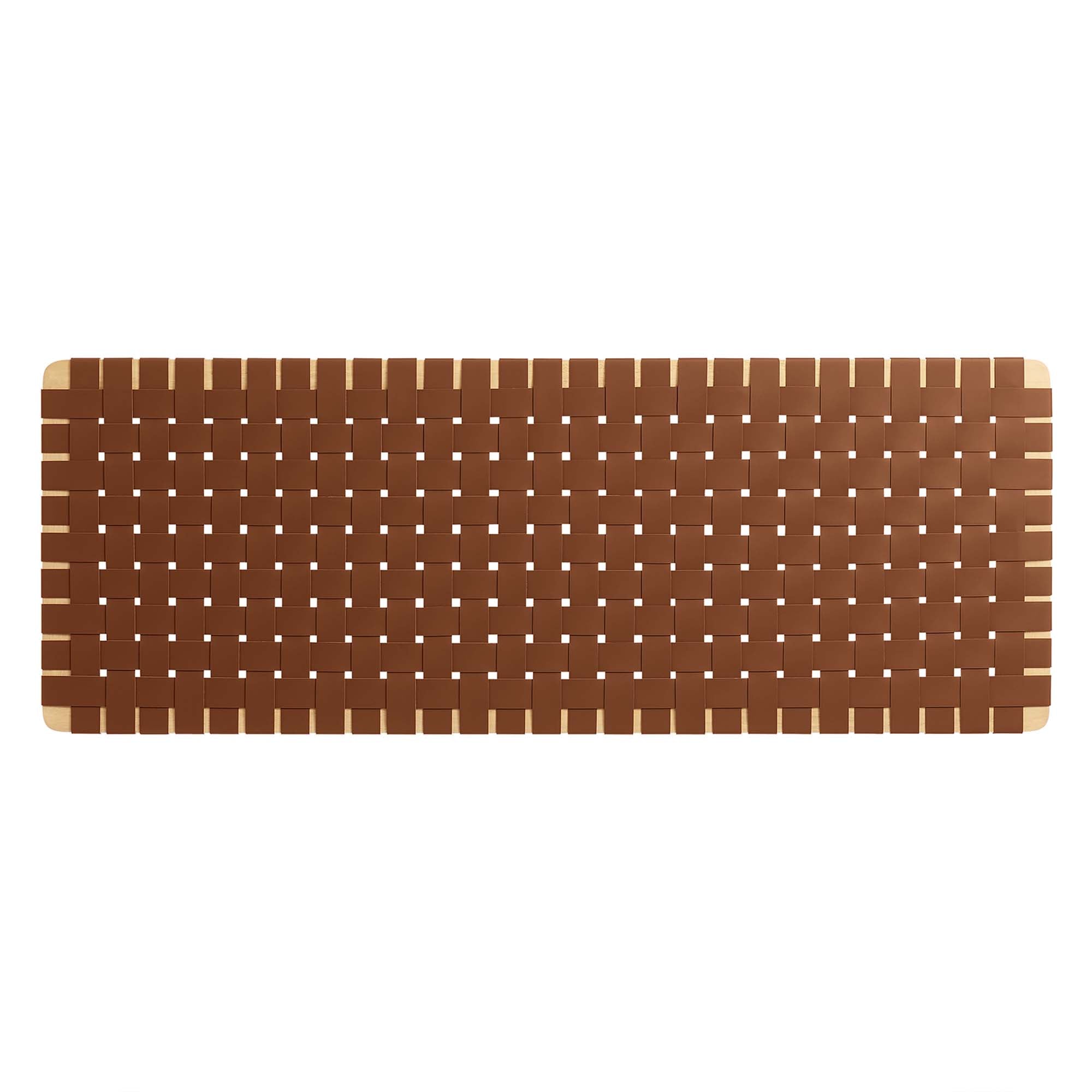 Sparta Weave Wall-Mount Vegan Leather Queen Headboard - Natural Brown