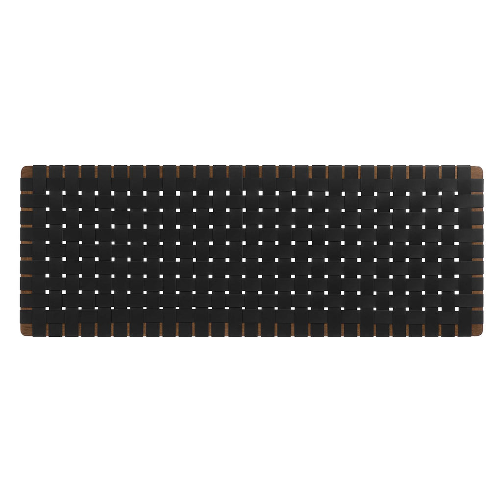 Sparta Weave Wall-Mount Vegan Leather Queen Headboard - Walnut Black