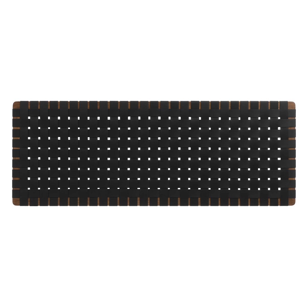 Sparta Weave Wall-Mount Vegan Leather Queen Headboard - Walnut Black