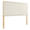 Sparta Weave Vegan Leather Queen Headboard - Natural Beige