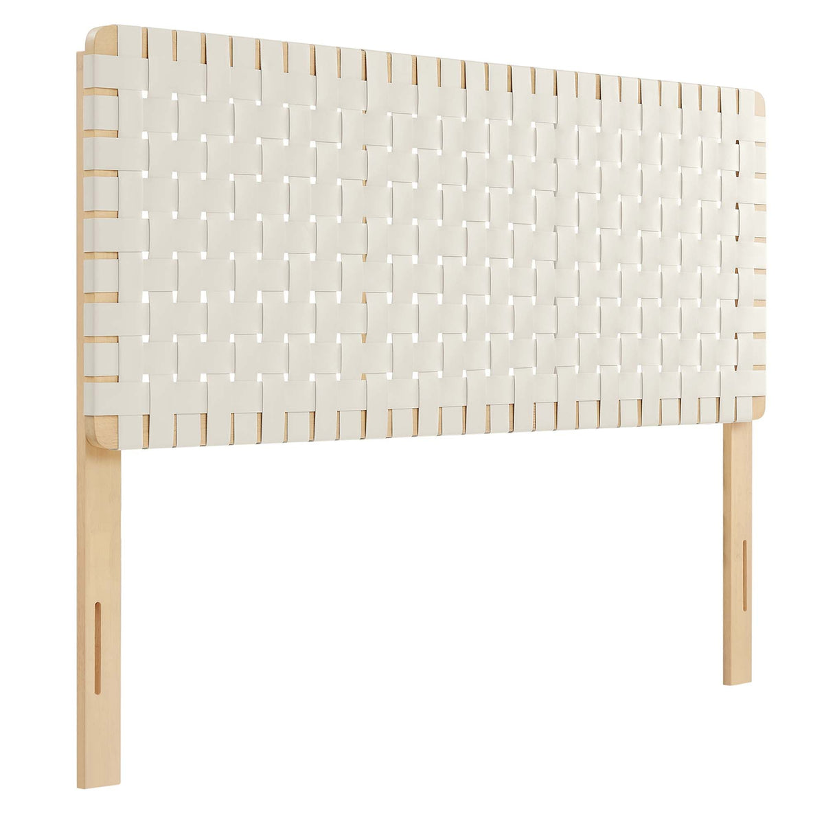 Sparta Weave Vegan Leather Headboard - Natural Beige — Natural Beige Queen