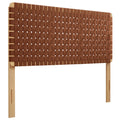 Sparta Weave Vegan Leather Queen Headboard - Natural Brown