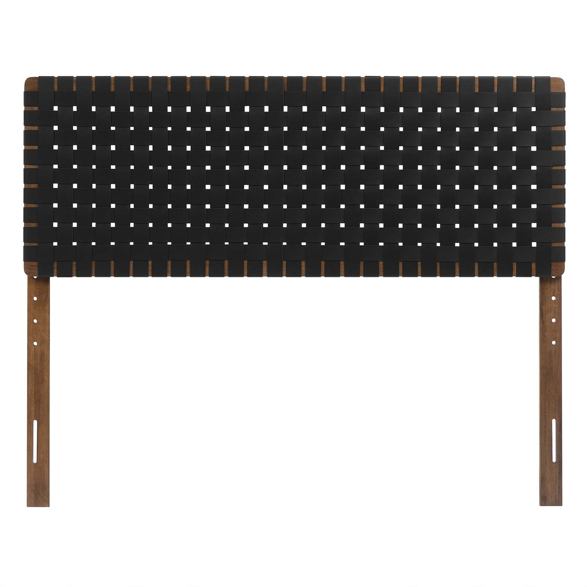 Sparta Weave Vegan Leather Queen Headboard - Walnut Black