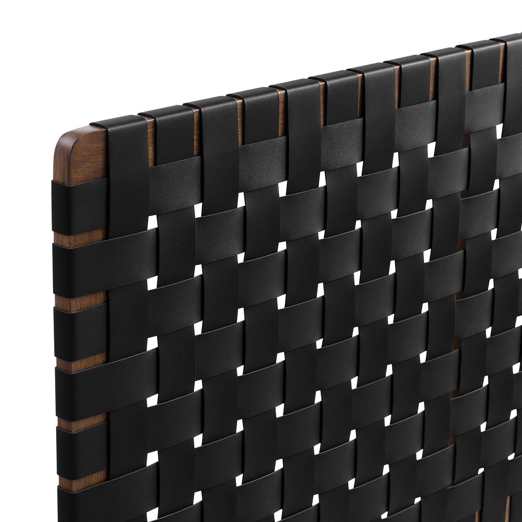 Sparta Weave Vegan Leather Queen Headboard - Walnut Black