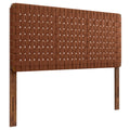 Sparta Weave Vegan Leather Queen Headboard - Walnut Brown