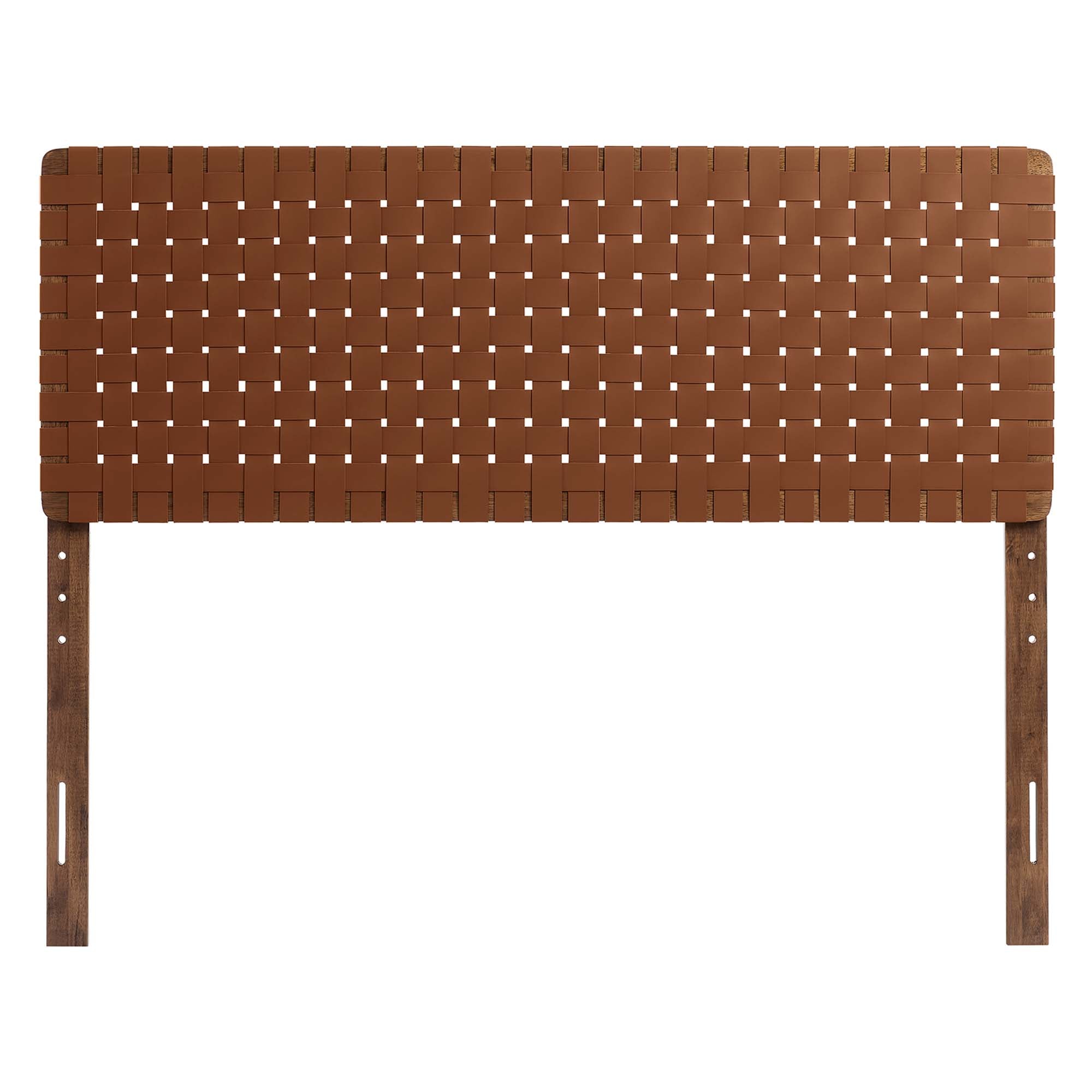 Sparta Weave Vegan Leather Queen Headboard - Walnut Brown