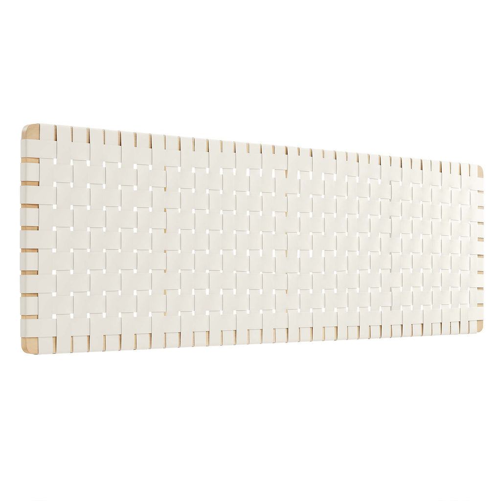 Sparta Weave Wall-Mount Vegan Leather King Headboard - Natural Beige