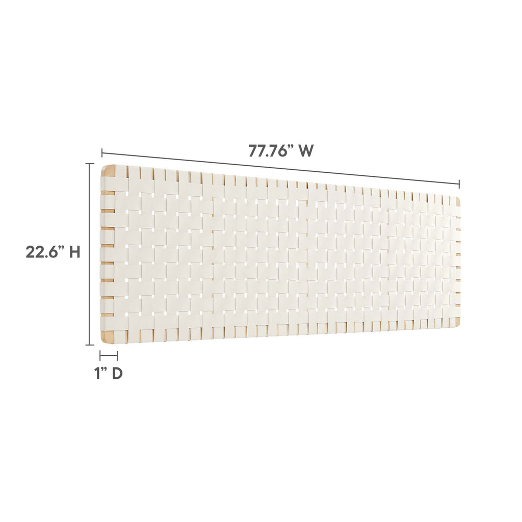 Sparta Weave Wall-Mount Vegan Leather King Headboard - Natural Beige