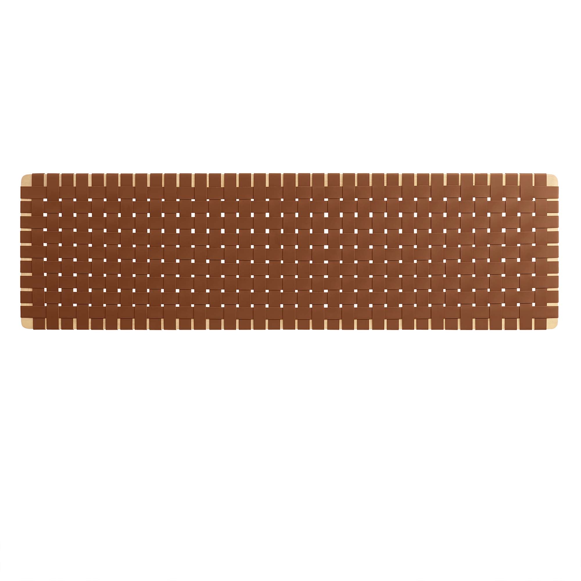 Sparta Weave Wall-Mount Vegan Leather King Headboard - Natural Brown
