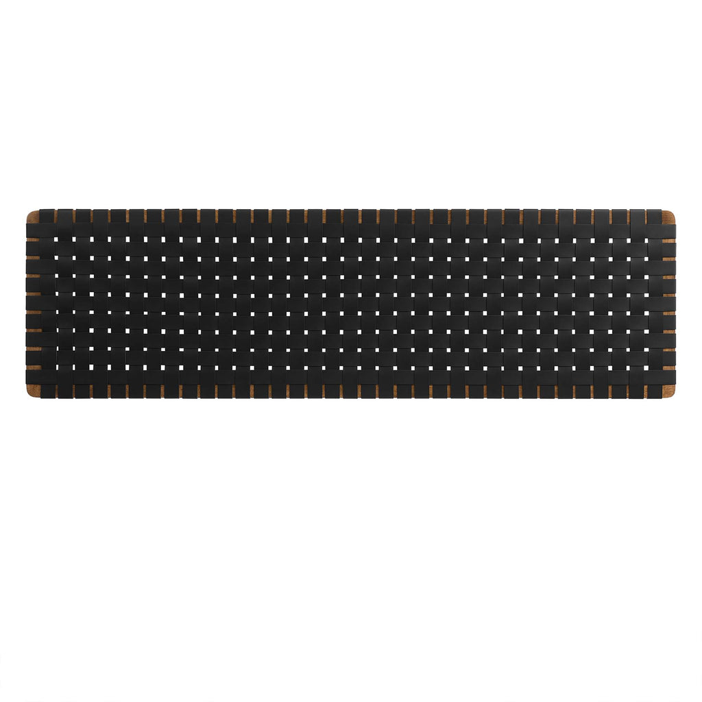 Sparta Weave Wall-Mount Vegan Leather King Headboard - Walnut Black