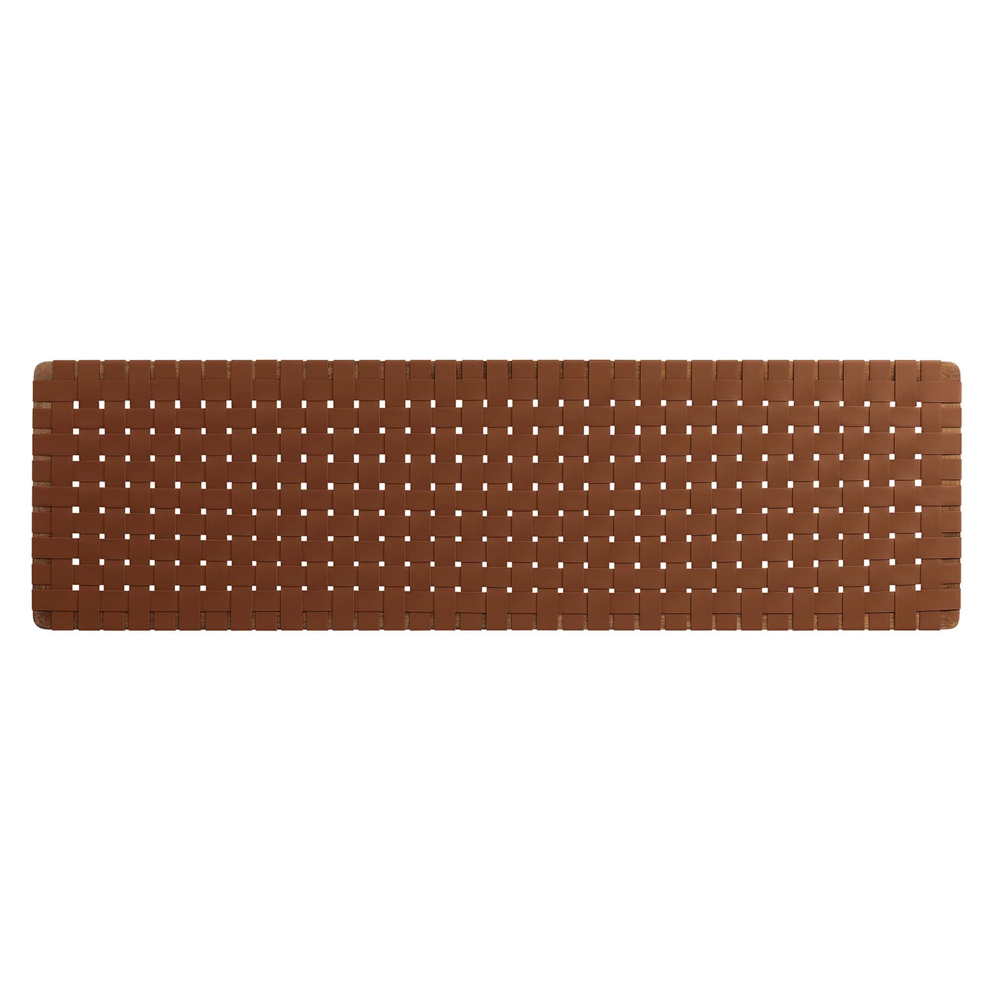 Sparta Weave Wall-Mount Vegan Leather King Headboard - Walnut Brown