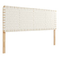 Sparta Weave Vegan Leather King Headboard - Natural Beige
