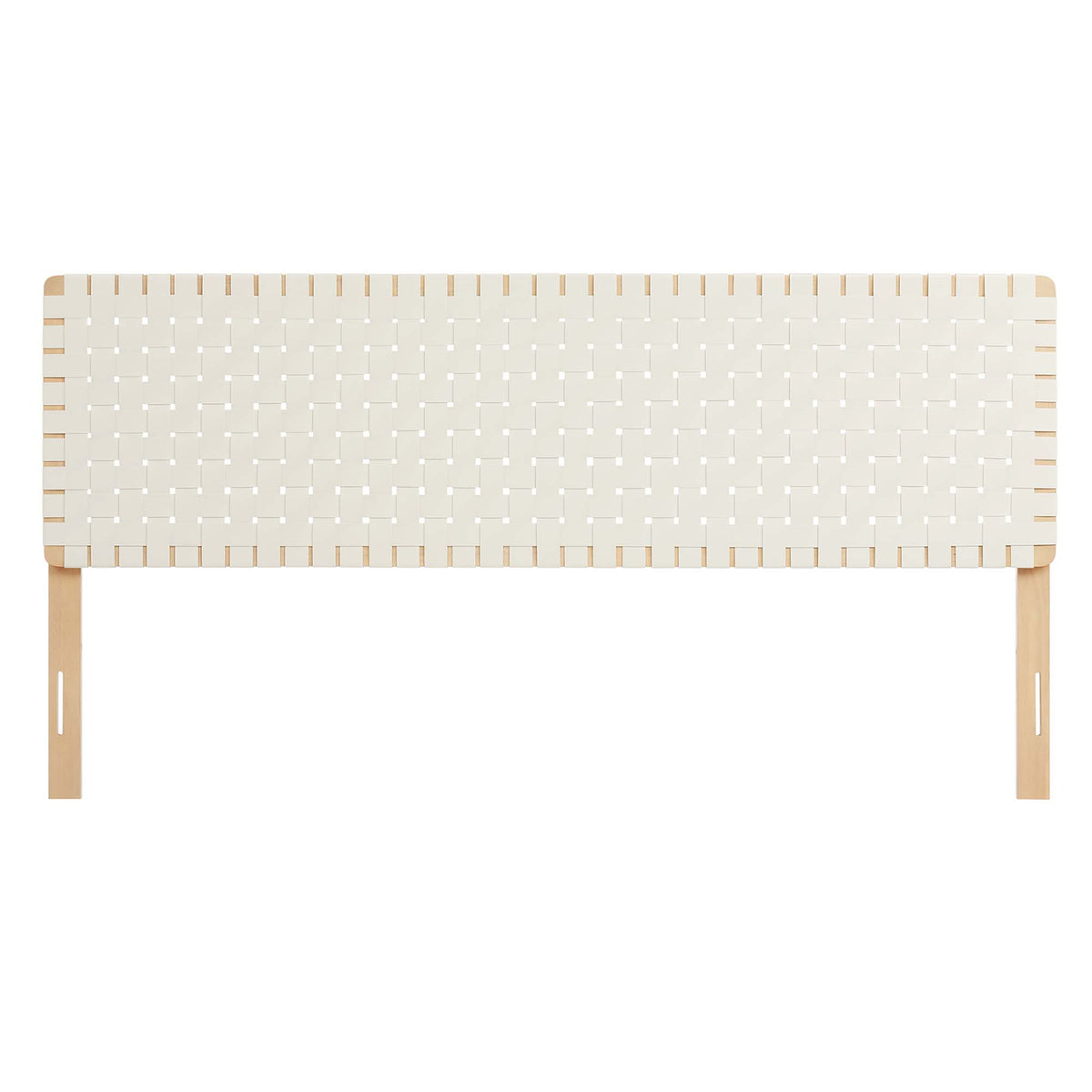 Sparta Weave Vegan Leather King Headboard - Natural Beige