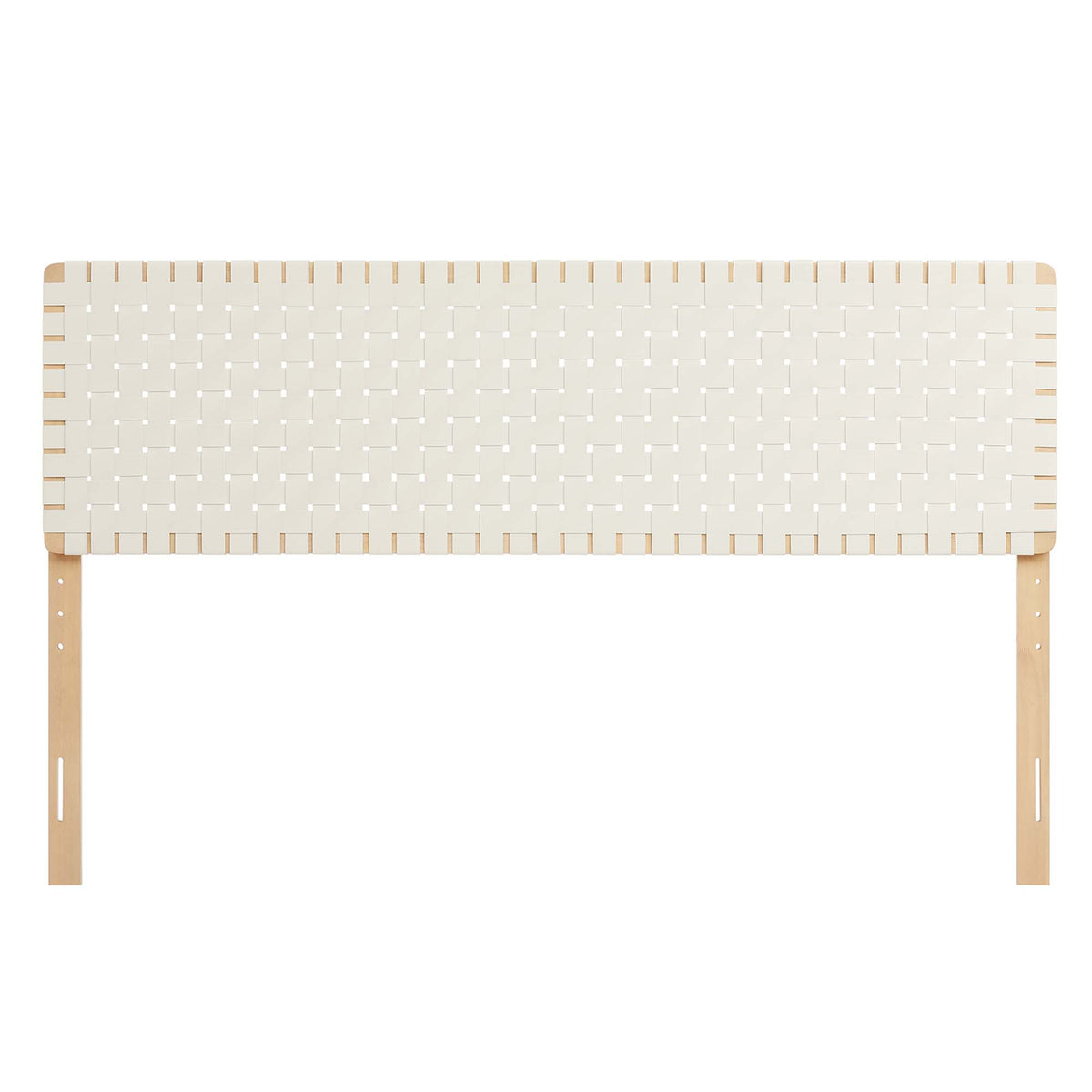 Sparta Weave Vegan Leather King Headboard - Natural Beige