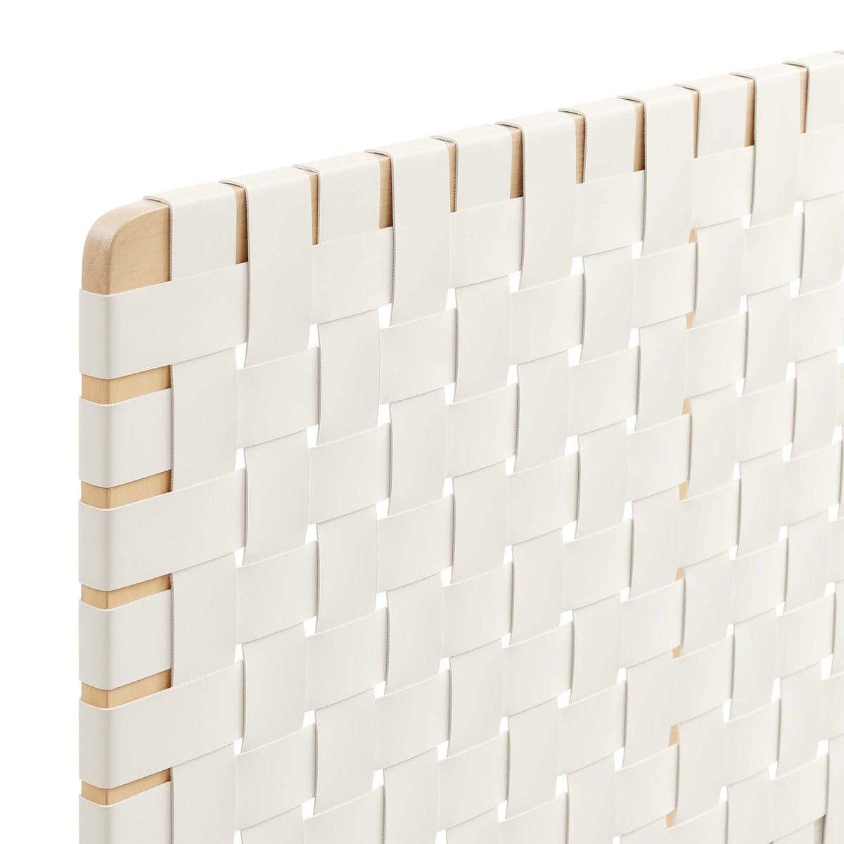 Sparta Weave Vegan Leather King Headboard - Natural Beige