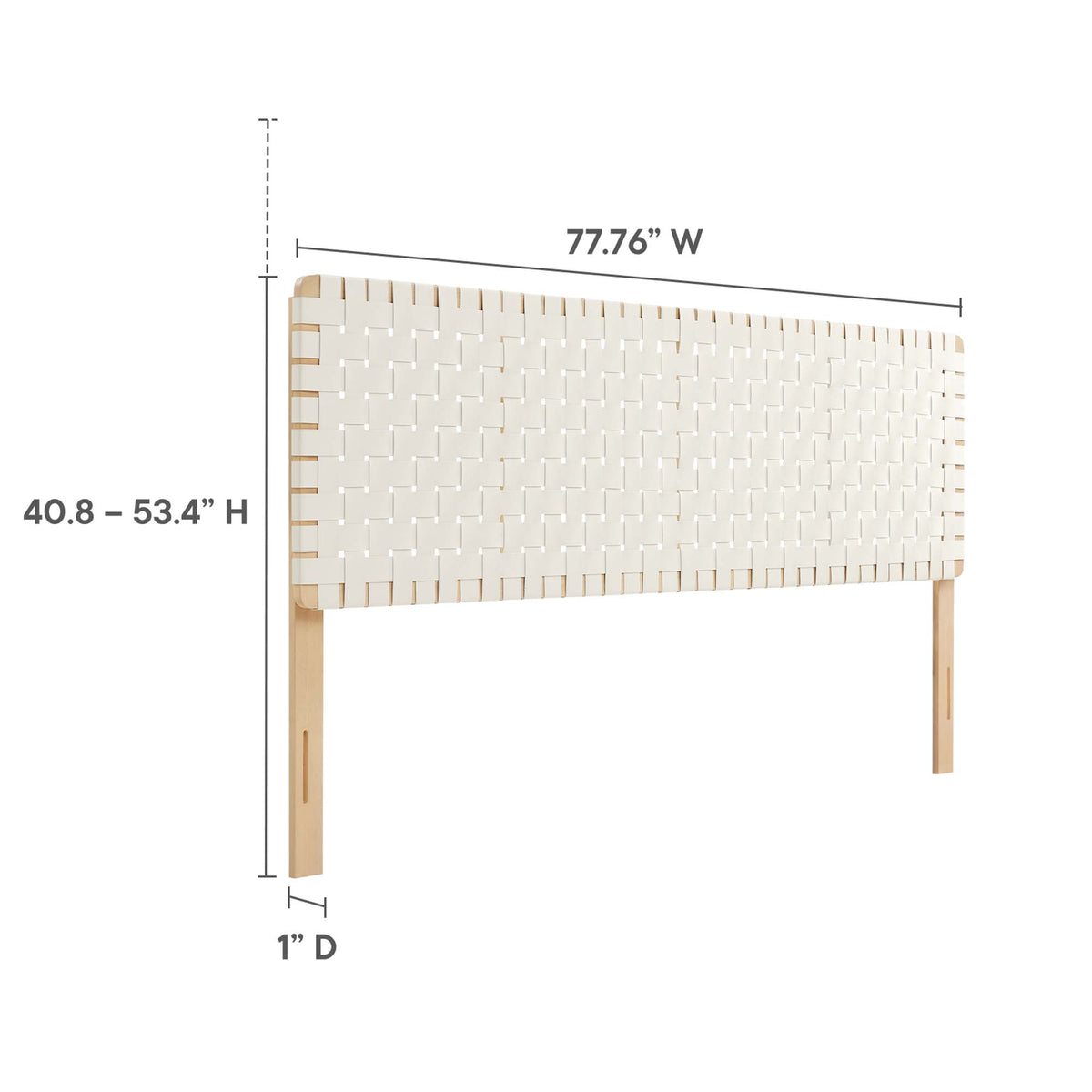 Sparta Weave Vegan Leather King Headboard - Natural Beige