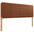 Sparta Weave Vegan Leather King Headboard - Natural Brown