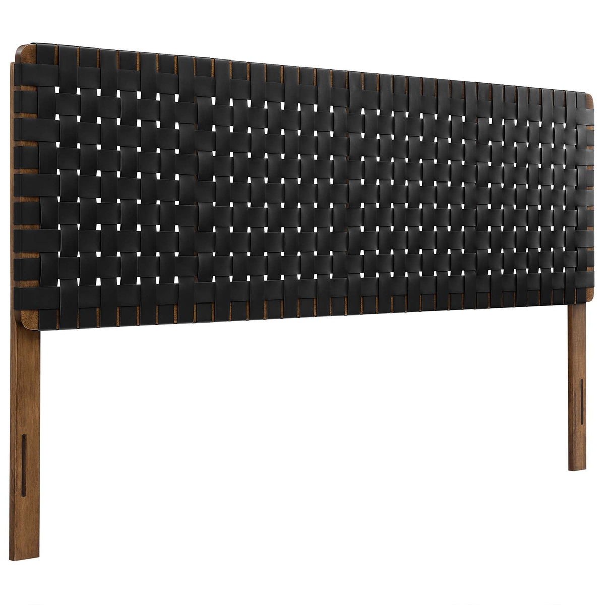 Sparta Weave Vegan Leather Headboard - Walnut Black — Walnut Black King