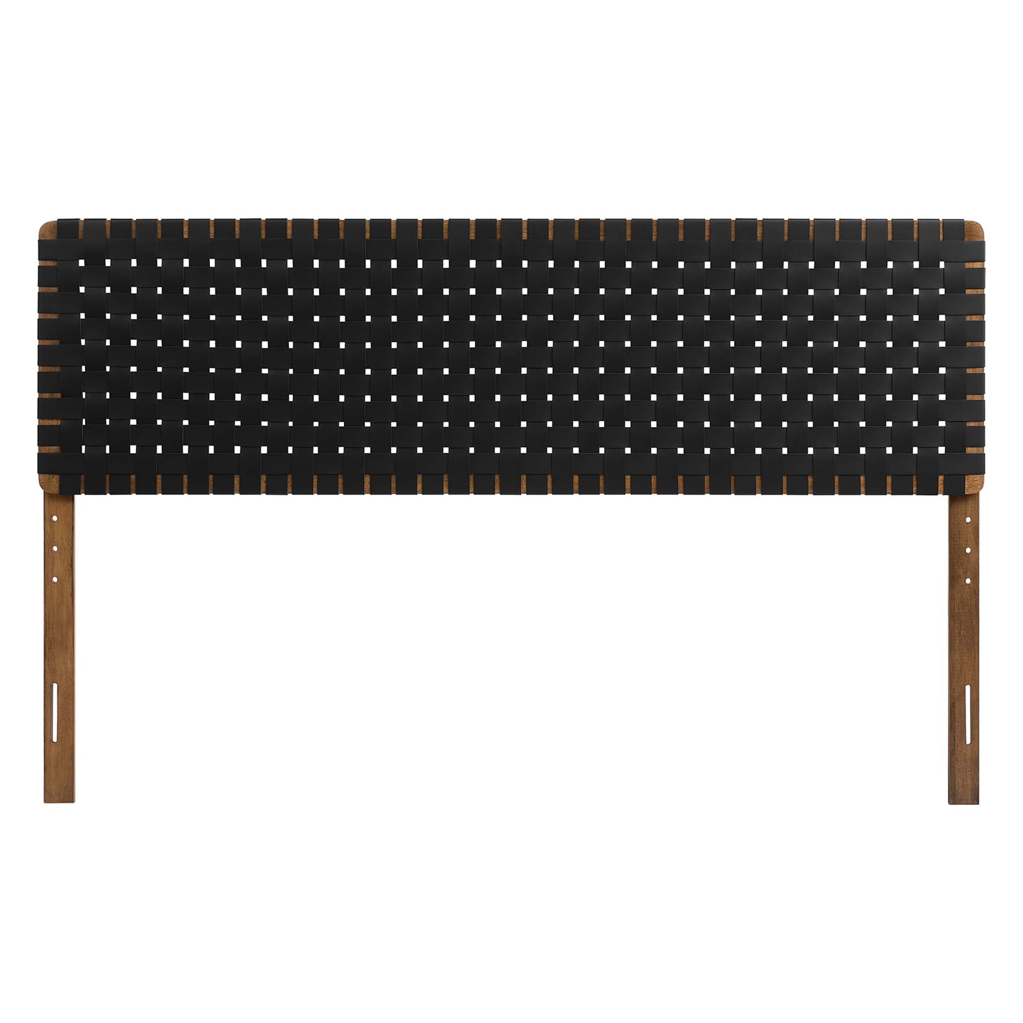 Sparta Weave Vegan Leather King Headboard - Walnut Black