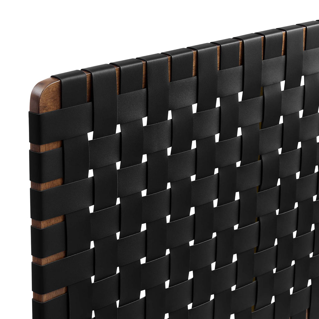 Sparta Weave Vegan Leather King Headboard - Walnut Black