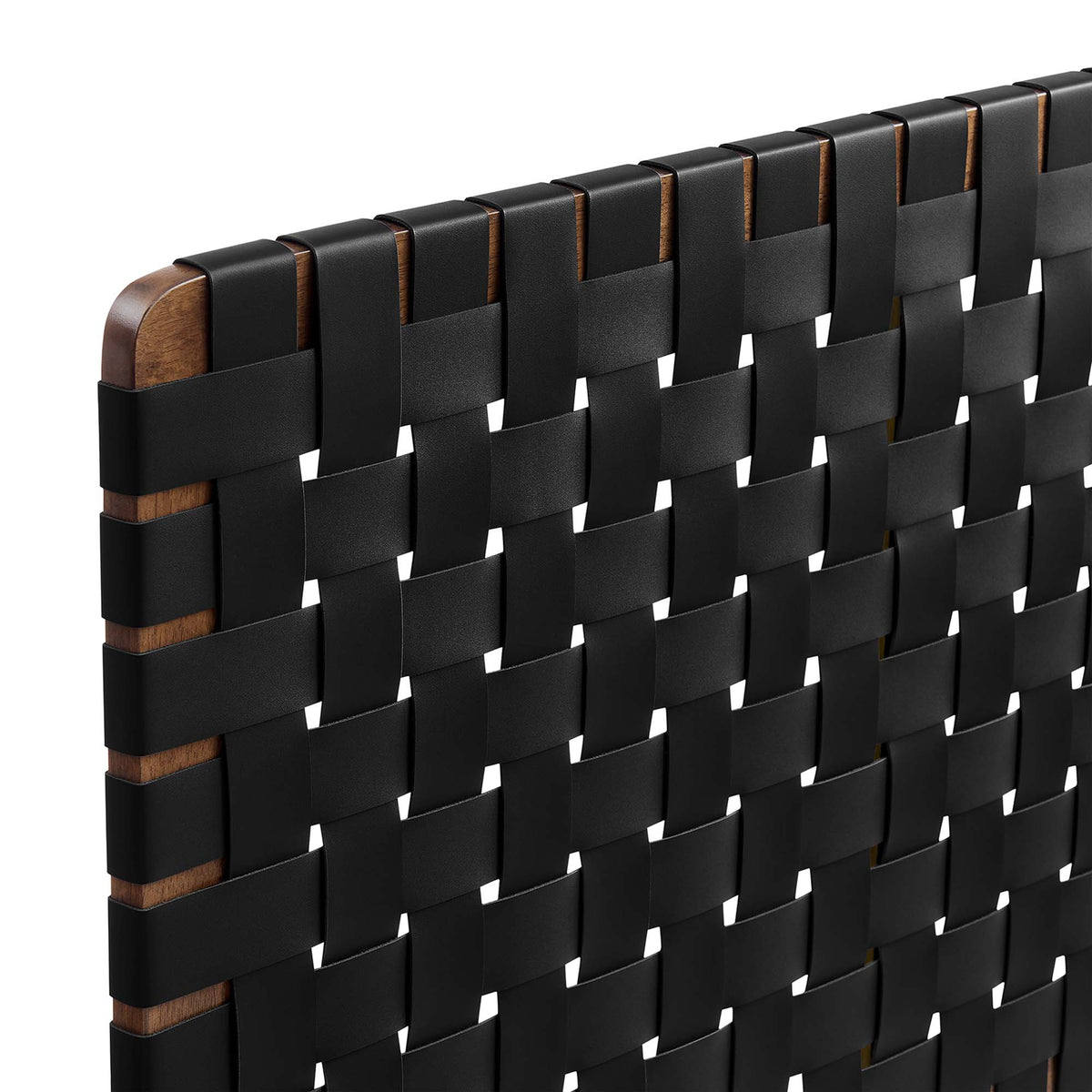 Sparta Weave Vegan Leather King Headboard - Walnut Black