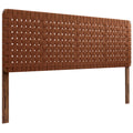 Sparta Weave Vegan Leather King Headboard - Walnut Brown