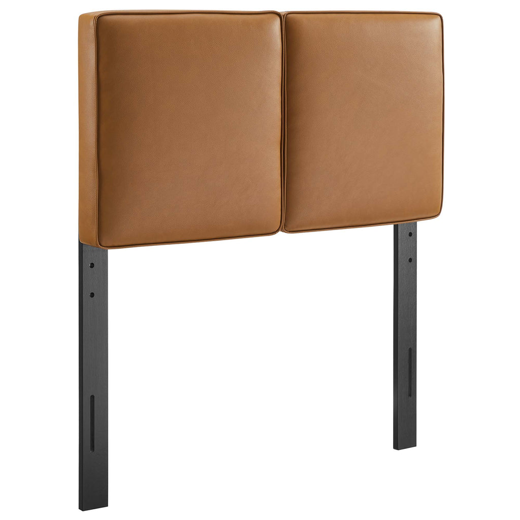 Lindee Vegan Leather Twin Headboard - Tan