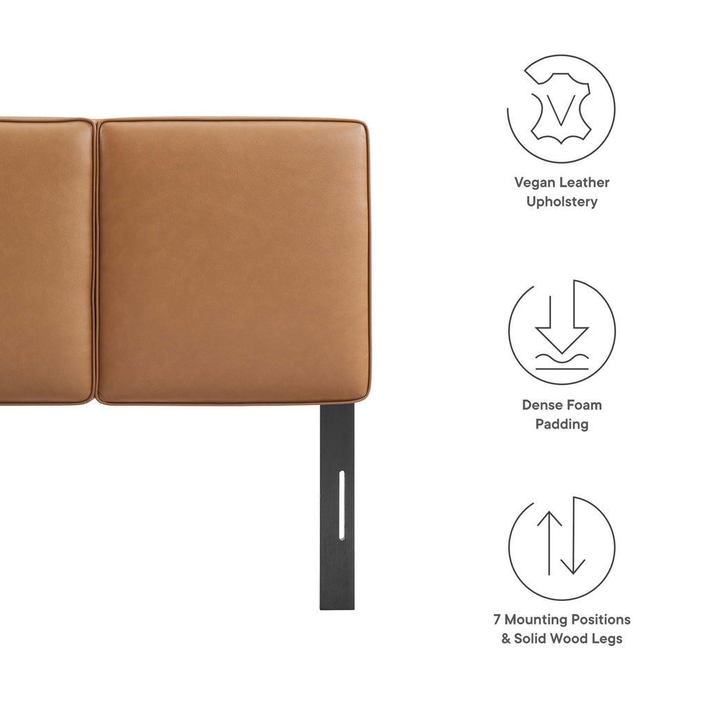 Lindee Vegan Leather Twin Headboard - Tan