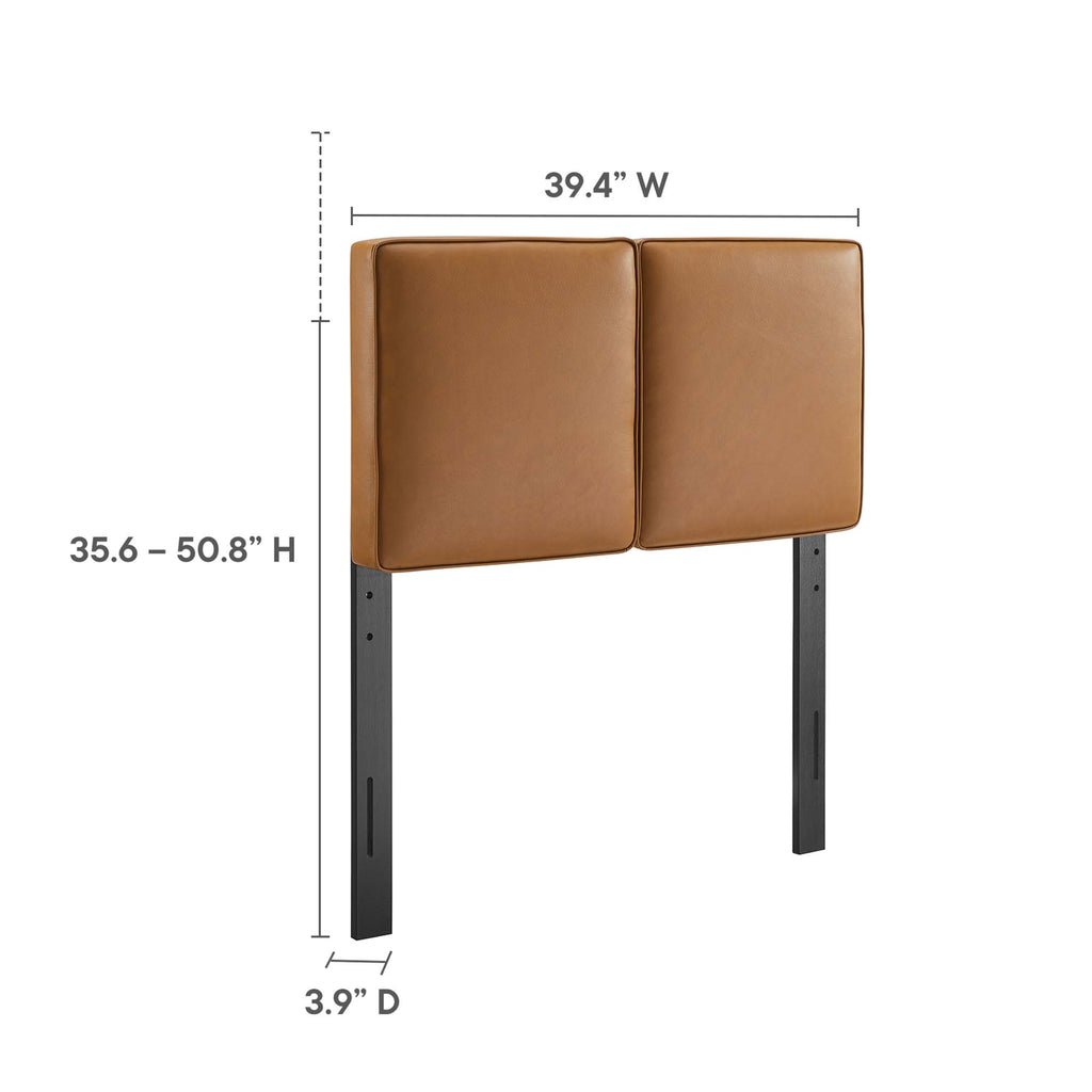 Lindee Vegan Leather Twin Headboard - Tan