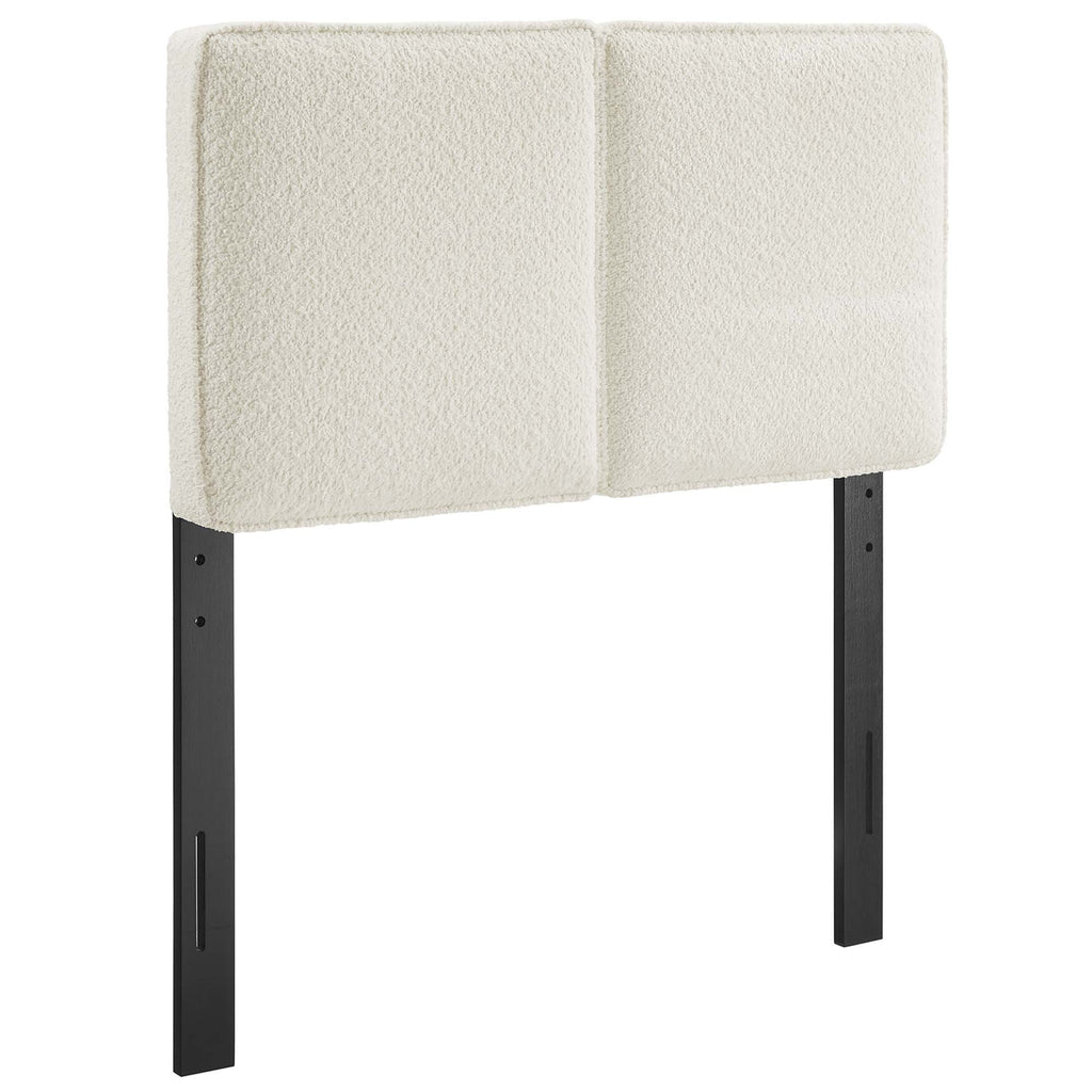 Lindee Boucle Fabric Twin Headboard - Cream