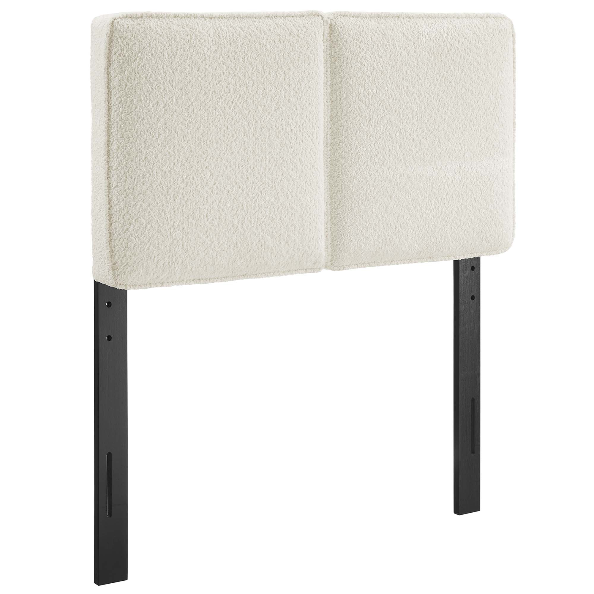 Lindee Boucle Fabric Twin Headboard - Cream