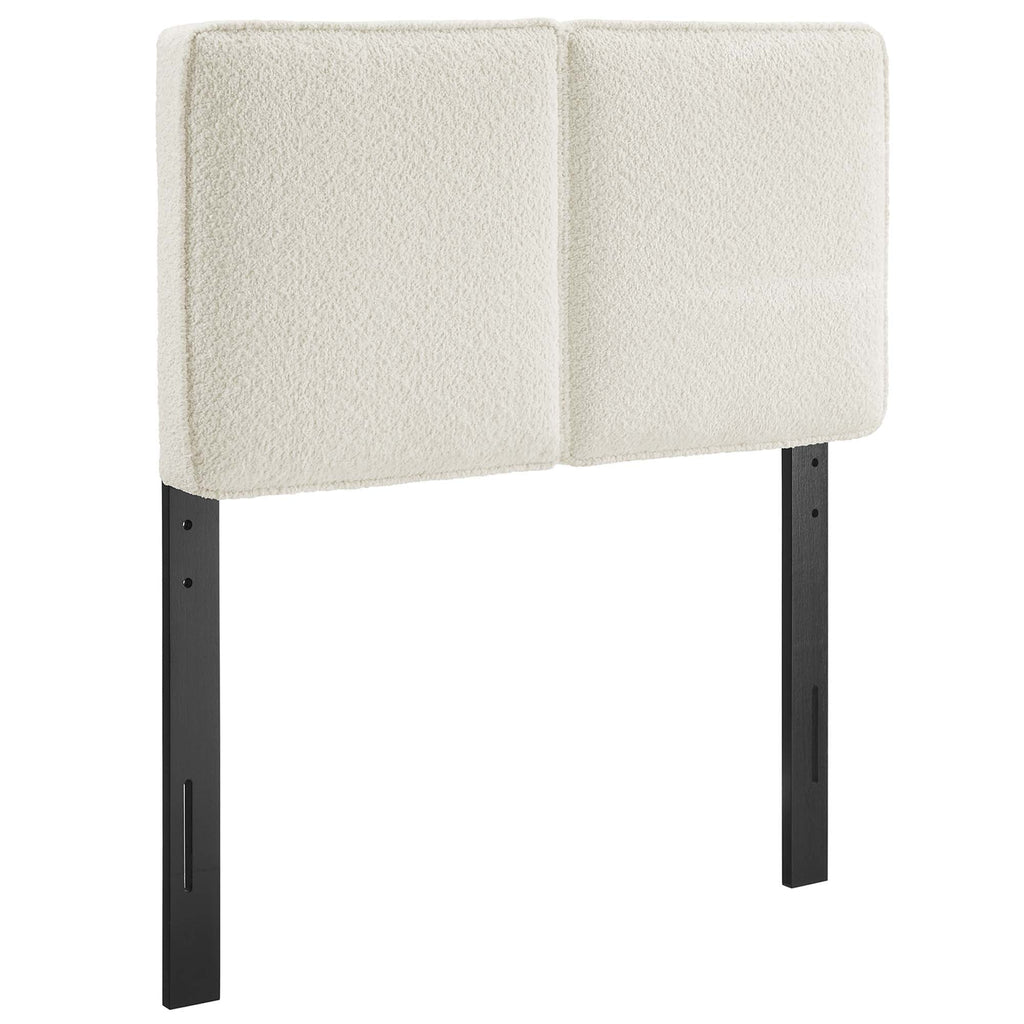 Lindee Boucle Fabric Headboard - Cream — Cream Twin
