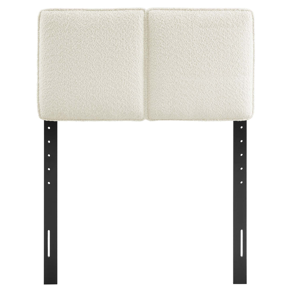 Lindee Boucle Fabric Twin Headboard - Cream
