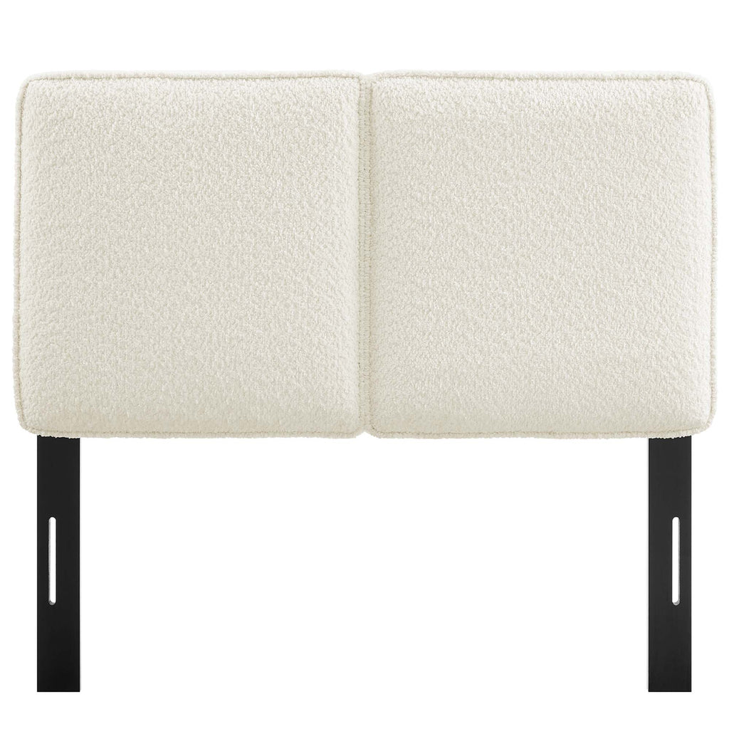 Lindee Boucle Fabric Twin Headboard - Cream