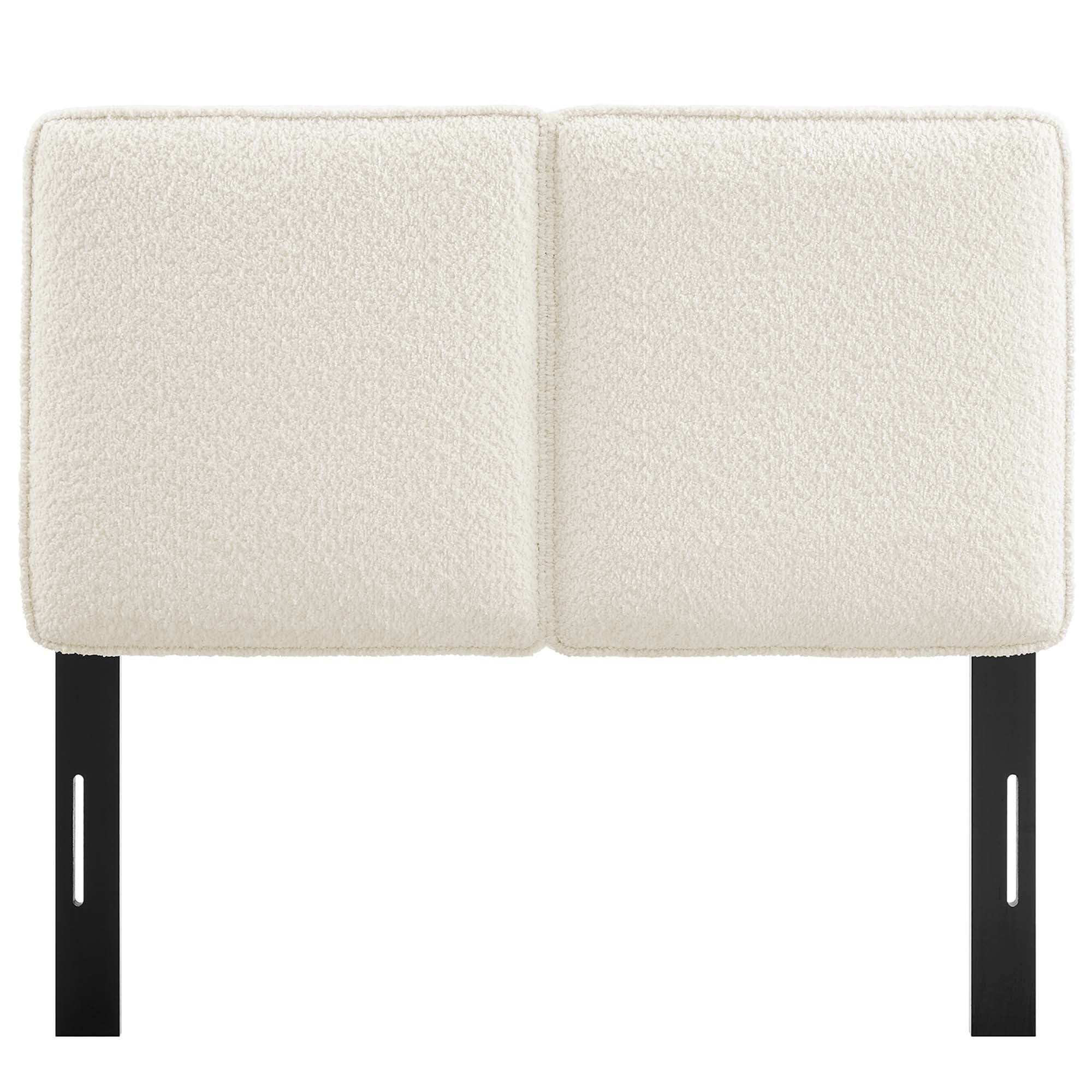 Lindee Boucle Fabric Twin Headboard - Cream