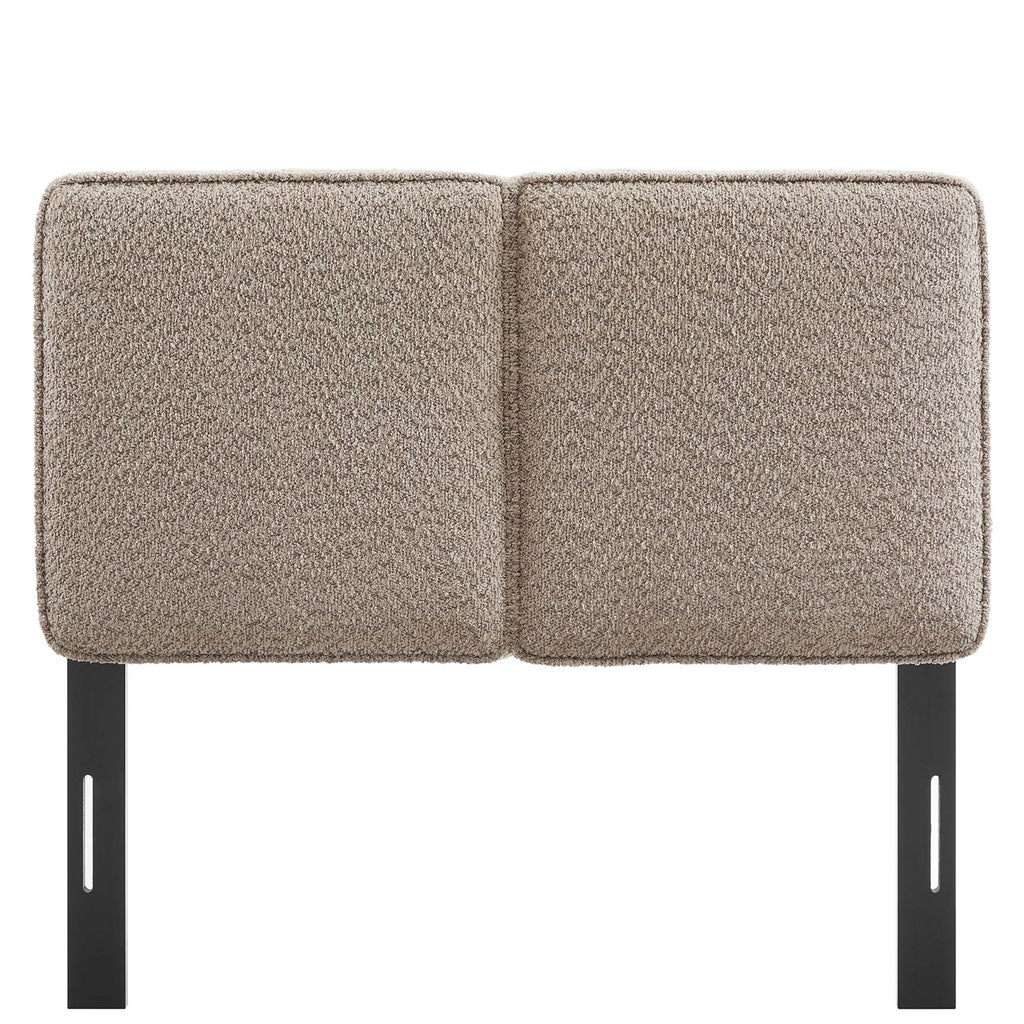 Lindee Boucle Fabric Twin Headboard - Oatmeal