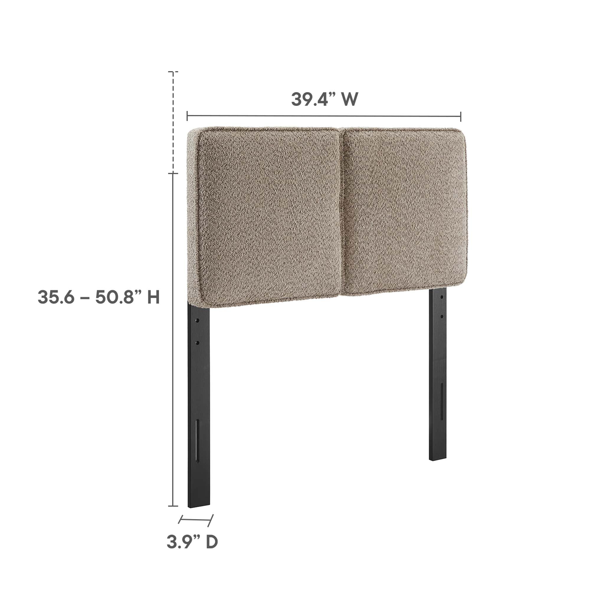 Lindee Boucle Fabric Twin Headboard - Oatmeal