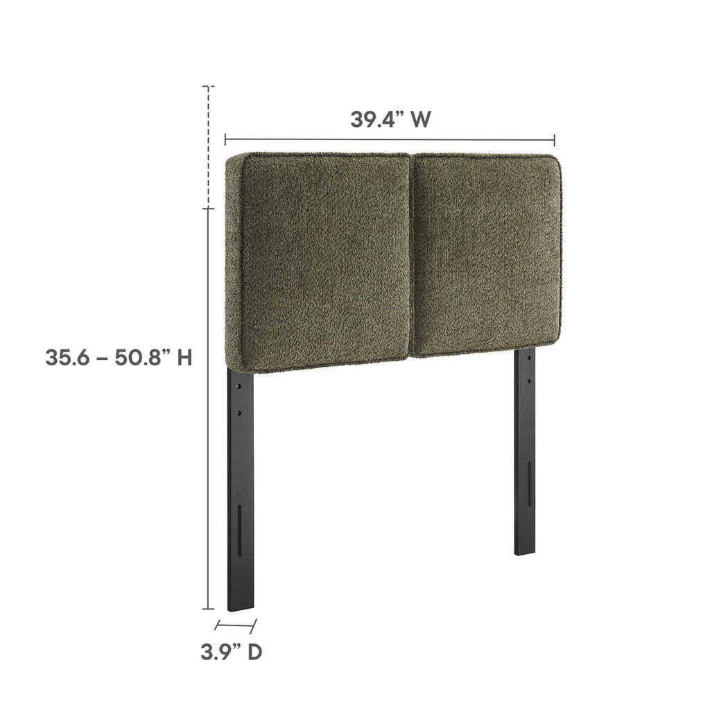 Lindee Boucle Fabric Twin Headboard - Sage