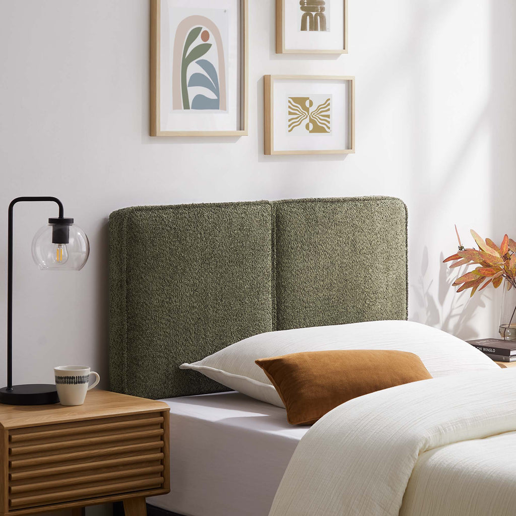 Lindee Boucle Fabric Twin Headboard - Sage
