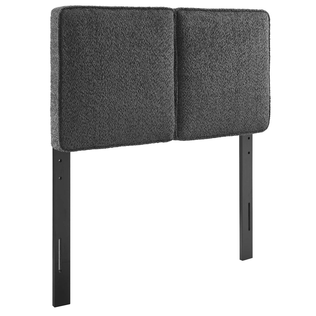 Lindee Boucle Fabric Twin Headboard - Slate