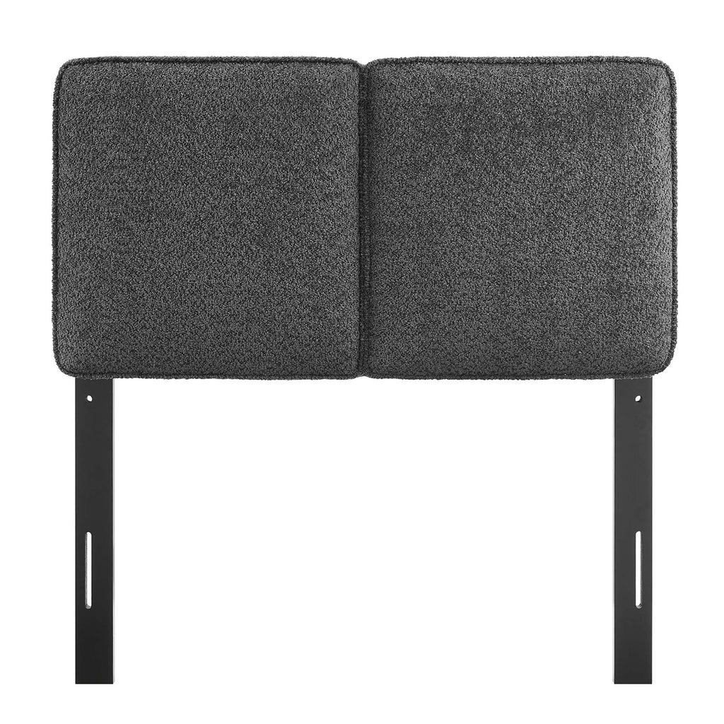 Lindee Boucle Fabric Twin Headboard - Slate
